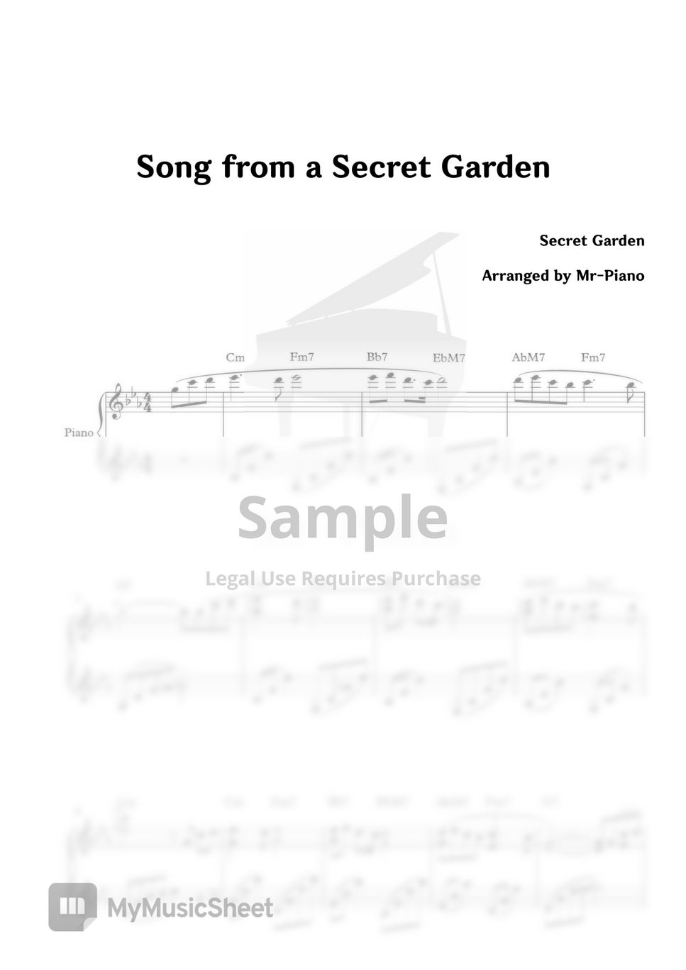 Secret Garden - Song from a Secret Garden by Mr-Piano