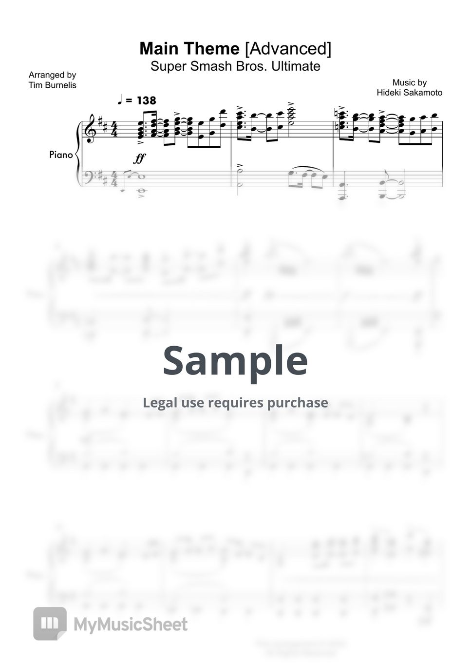 Super Smash Bros Ultimate Main Theme Advanced Sheets By Tim Burnelis 7567