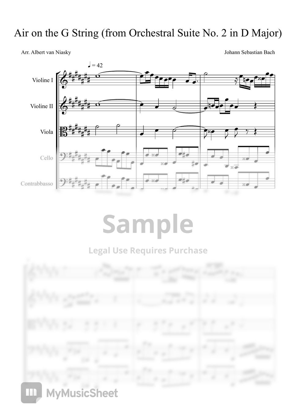 Albert van Niasky J. S. Bach Air on the G String C major key