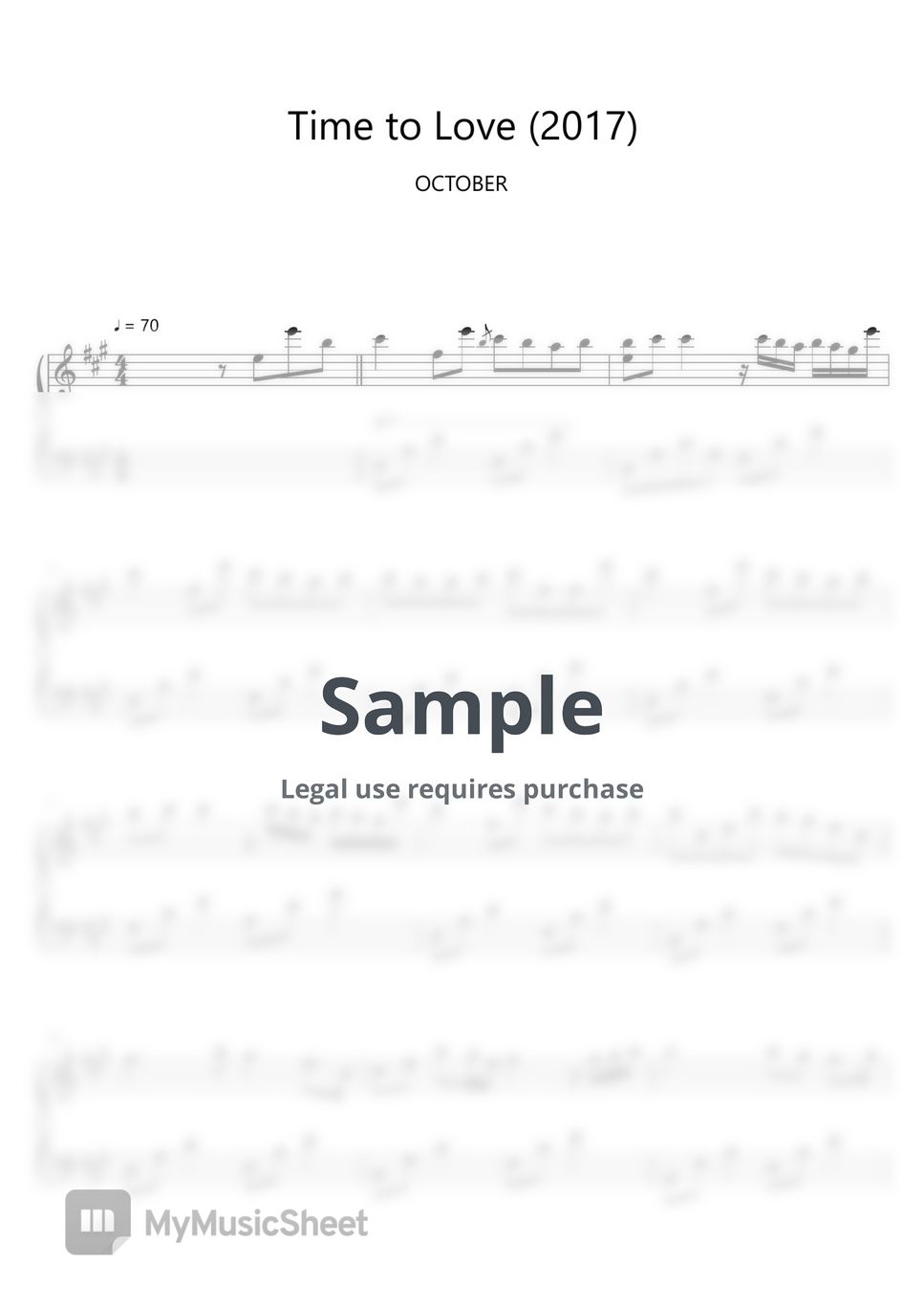 악토버 (OCTOBER) Time to Love (2017) (Sheet Music, MIDI,) Sheets by sayu