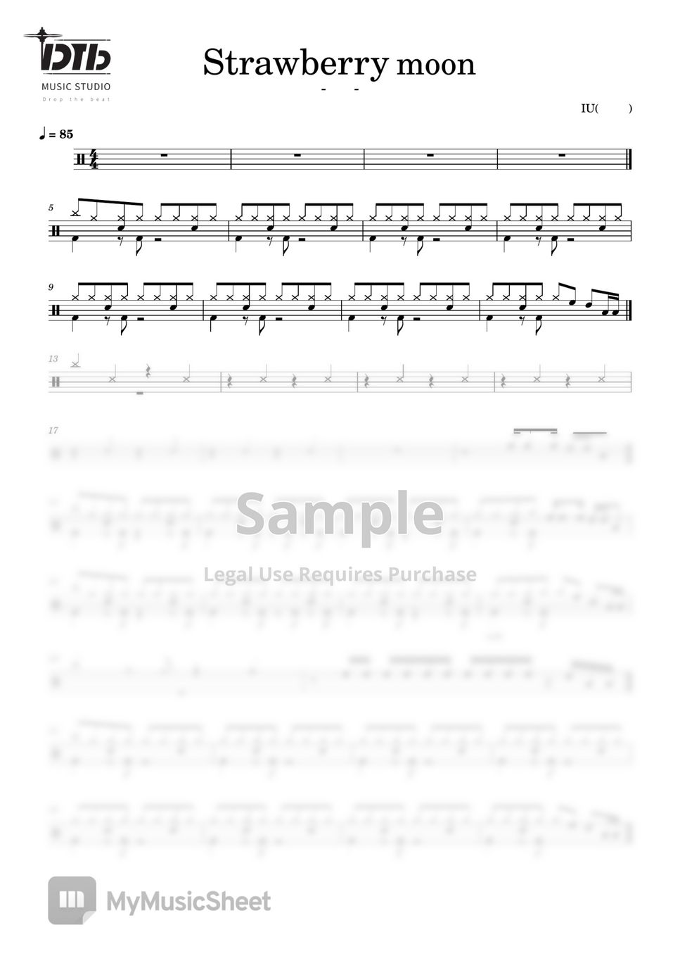 U(아이유) Strawberry moon(초급자용) Sheets by Drumming Joong / 이세중