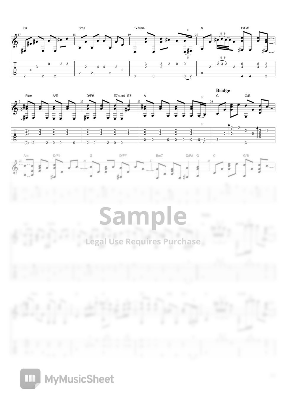 Eric Clapton - Tears in Heaven (Easy Fingerstyle Guitar) タブ+