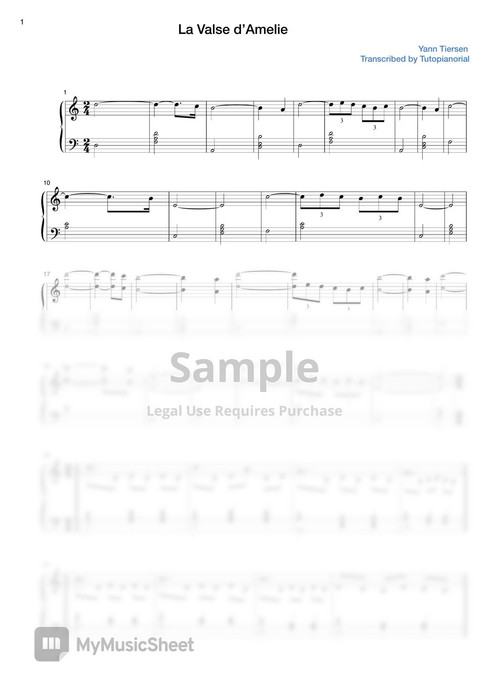 Yann Tiersen - Amelie Medley (3 pieces) by Tutopianorial