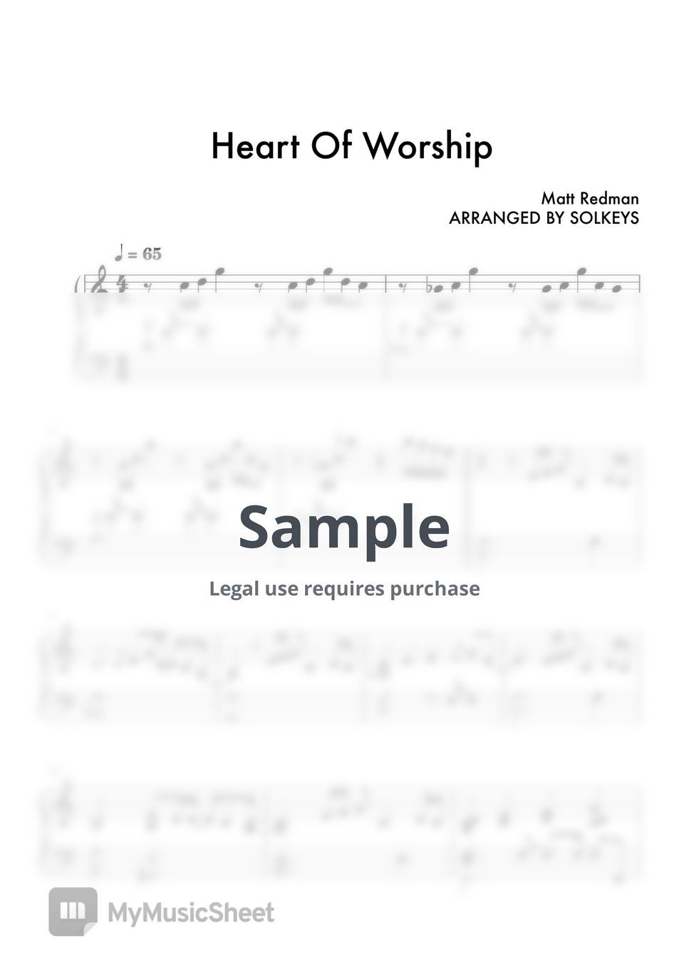 Matt Redman Heart Of Worship 악보 by SolKeys