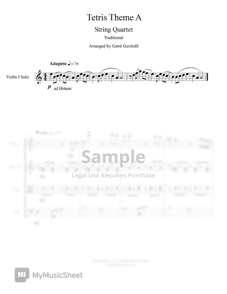 Tetris - Korobeiniki (Tetris Theme A) (String Quartet) by Genti Guxholli