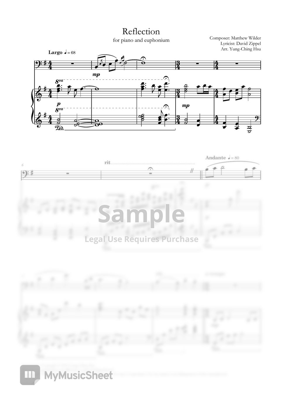 Matthew Wilder - Mulan: Reflection (for Euphonium and Piano) by Yung-Ching Hsu