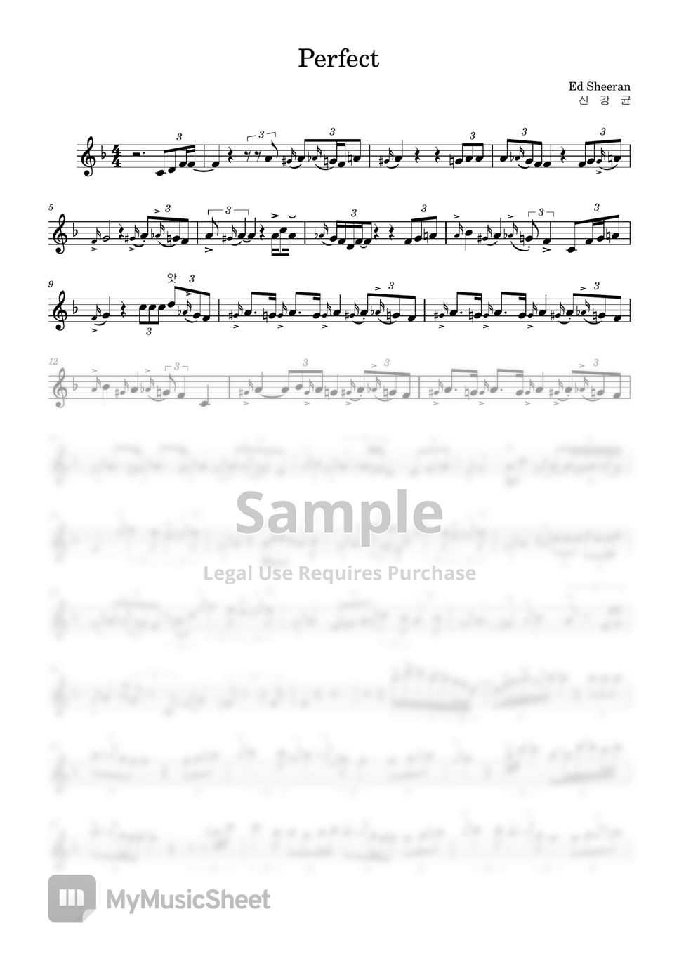 Perfect - Ed sheeran - Sax Tenor Sheet music for Saxophone tenor (Solo)