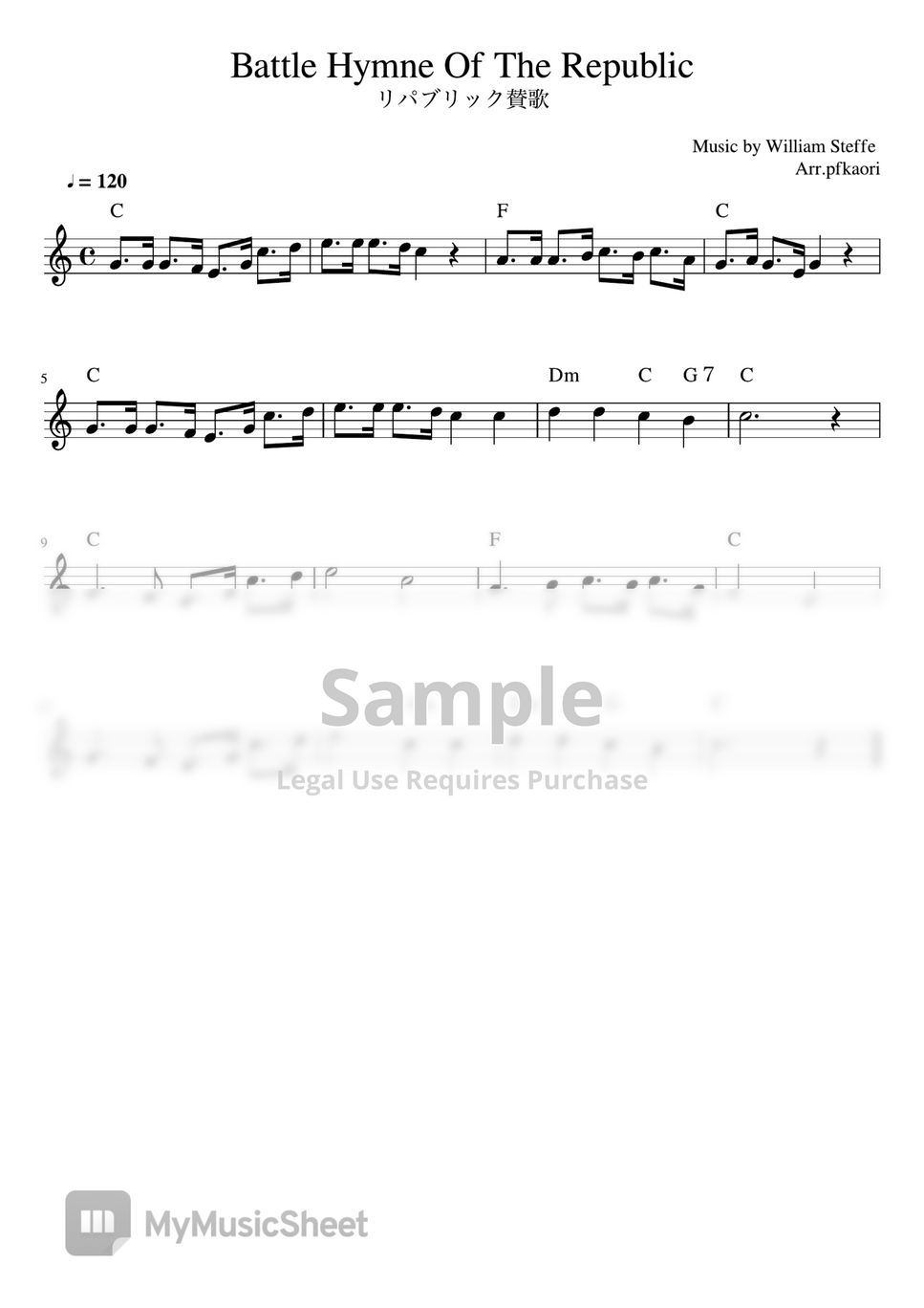 Battle Hymne Of The Republic (C・PianoChord) by pfkaori