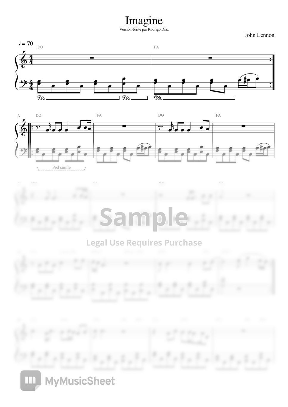 Imagine Sheet Music, John Lennon