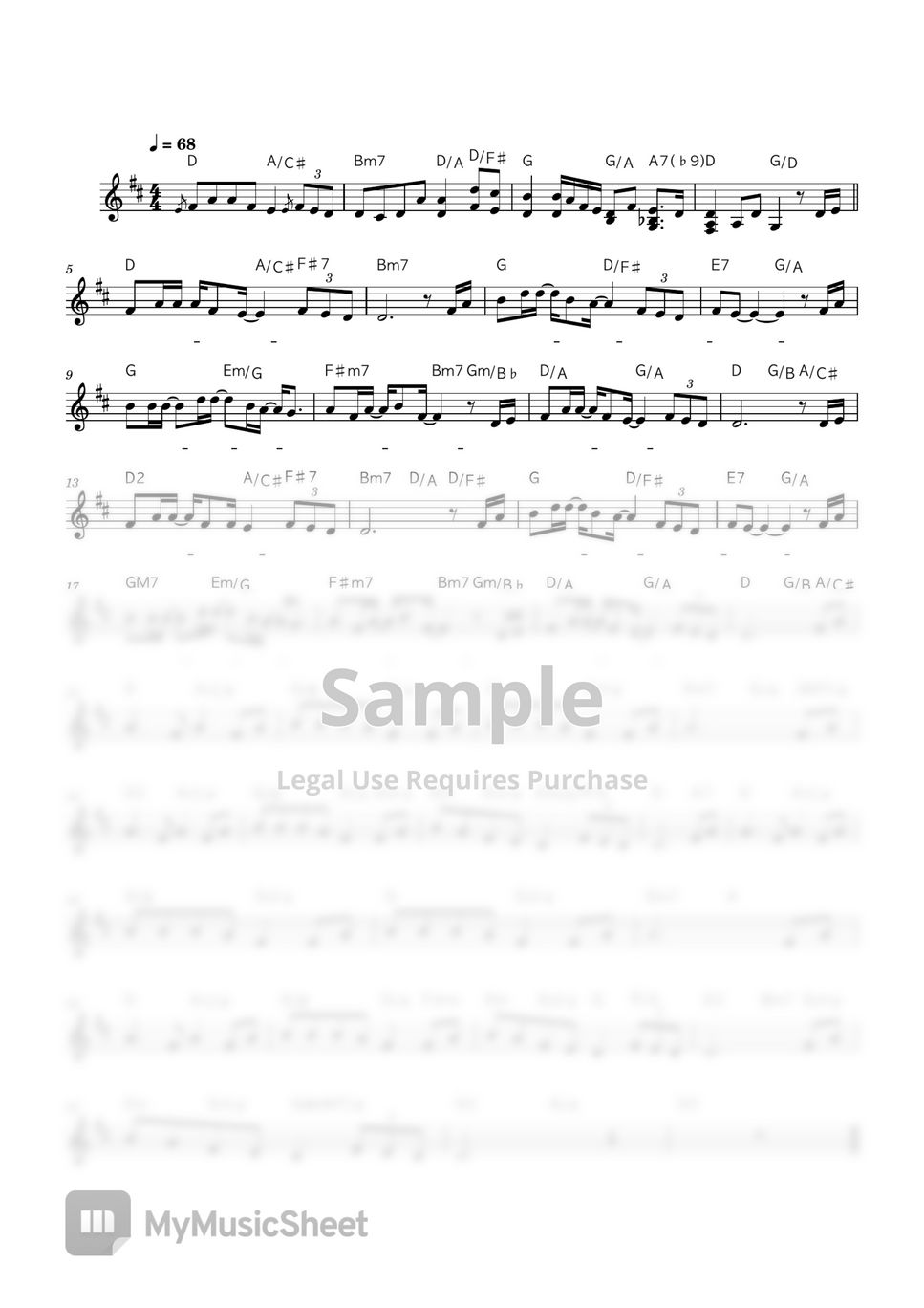 Herlin Pirena - 나의 피난처 예수 (D Key 멜로디악보) Sheet By 생명의건반
