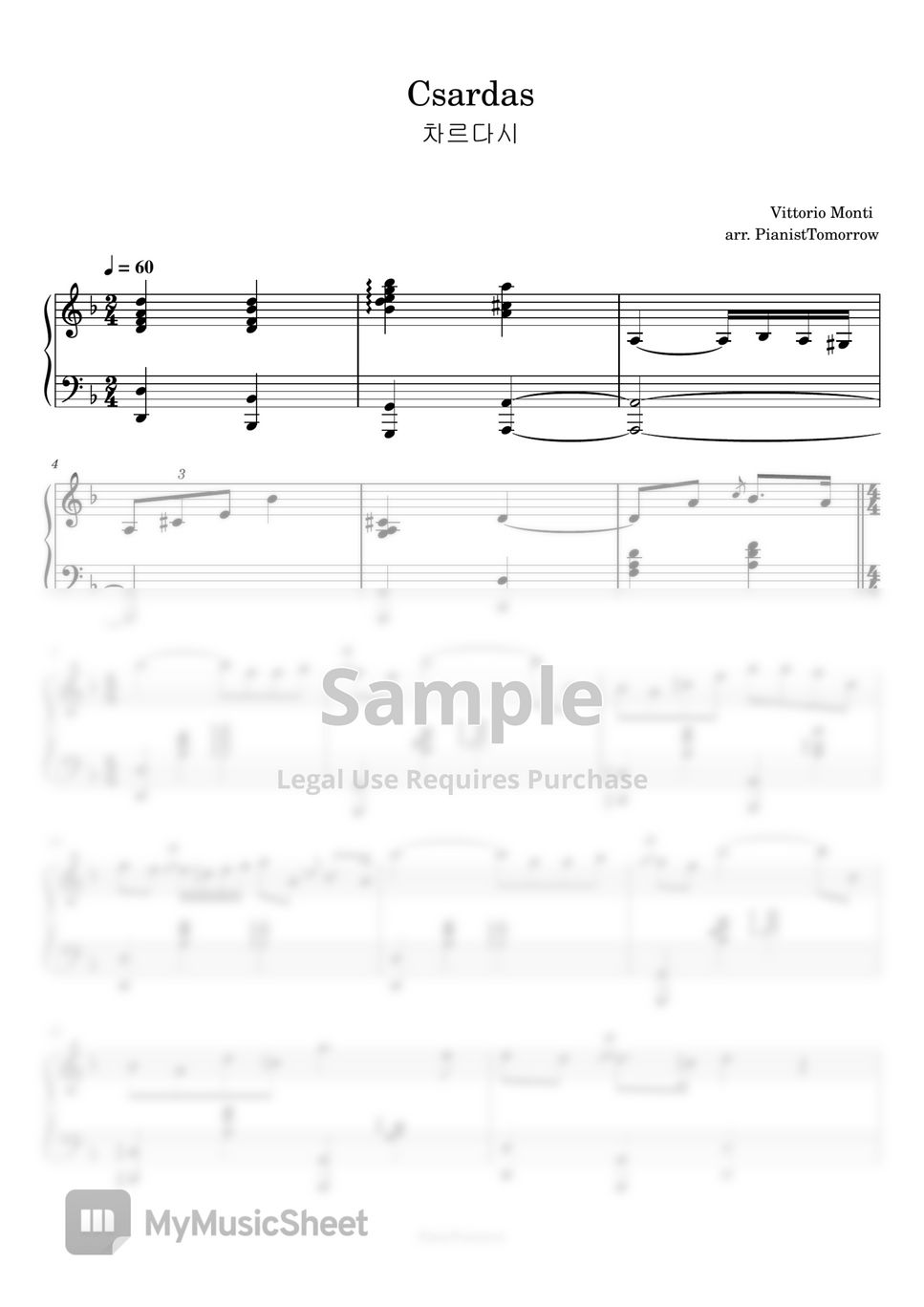 V. Monti - Csárdás (Piano version) by PianistTomorrow