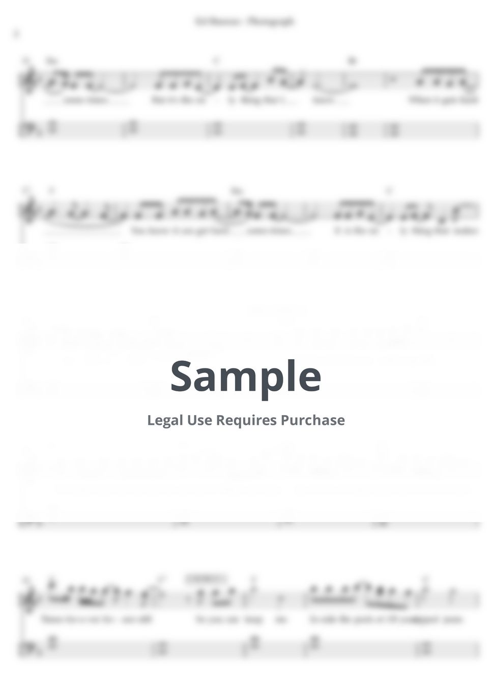 Ed Sheeran Photograph (Easy Version) 악보 by C Piano