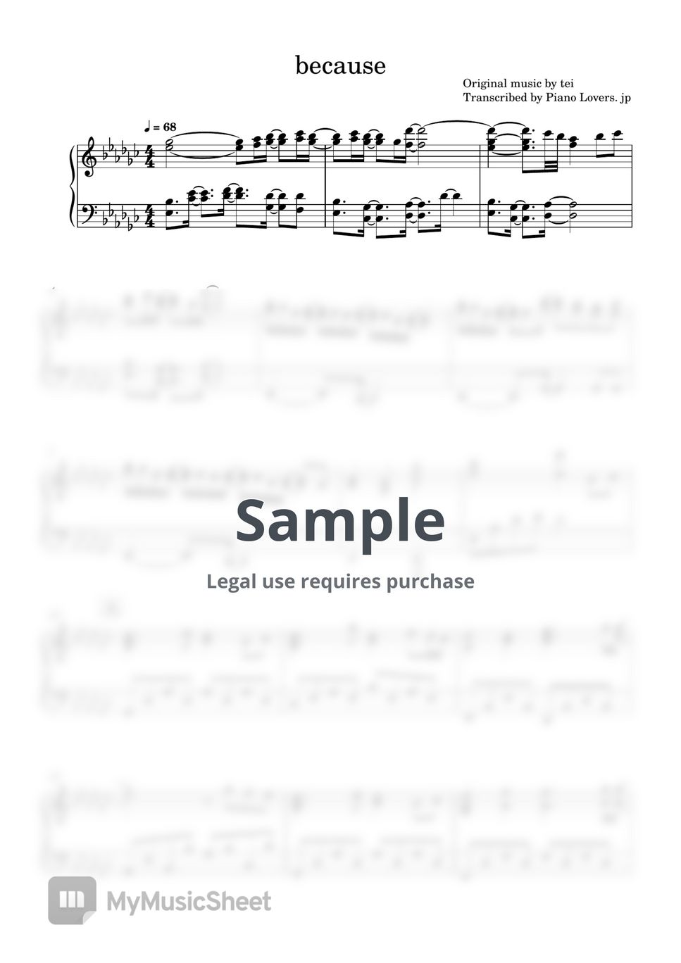 tei-because-the-weakest-tamer-sheet-music-by-piano-lovers-jp