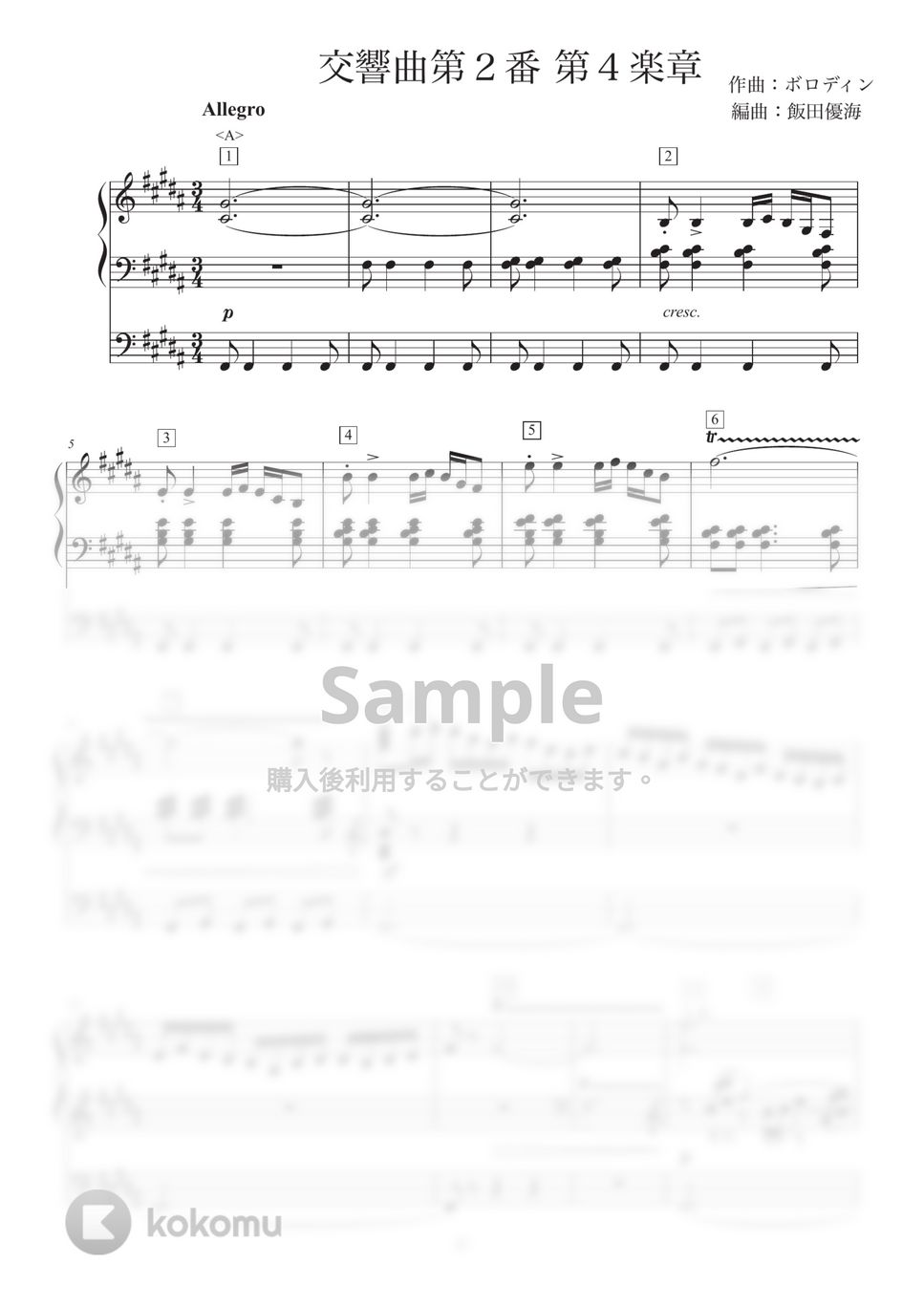 ボロディン - 交響曲第2番 第4楽章 楽譜 by 飯田優海