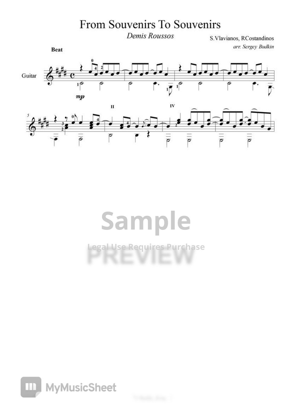 Demis Roussos From souvenirs to souvenirs Sheets by Buddy_King