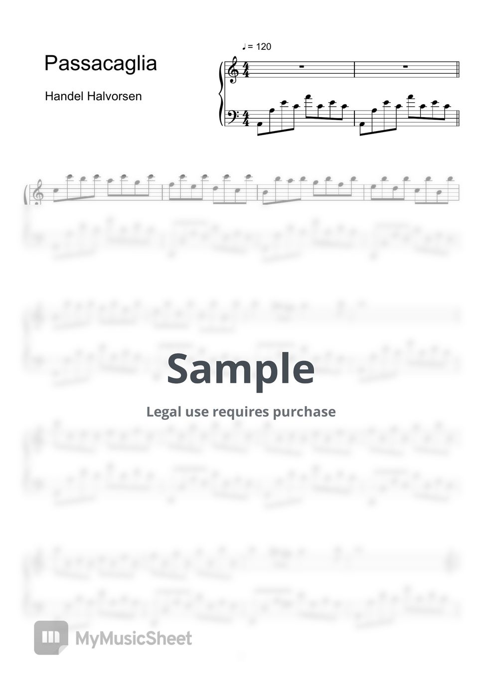 Handel Halvorsen - Passacaglia (Sheet Music, MIDI,) by sayu