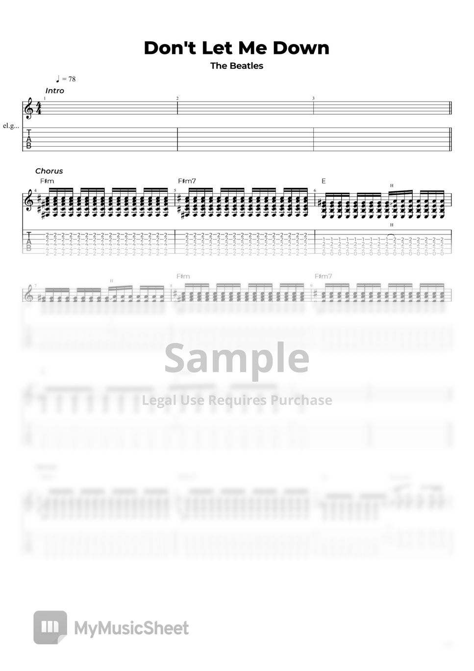 The Beatles Don't Let Me Down Sheets by Nikola Gugoski