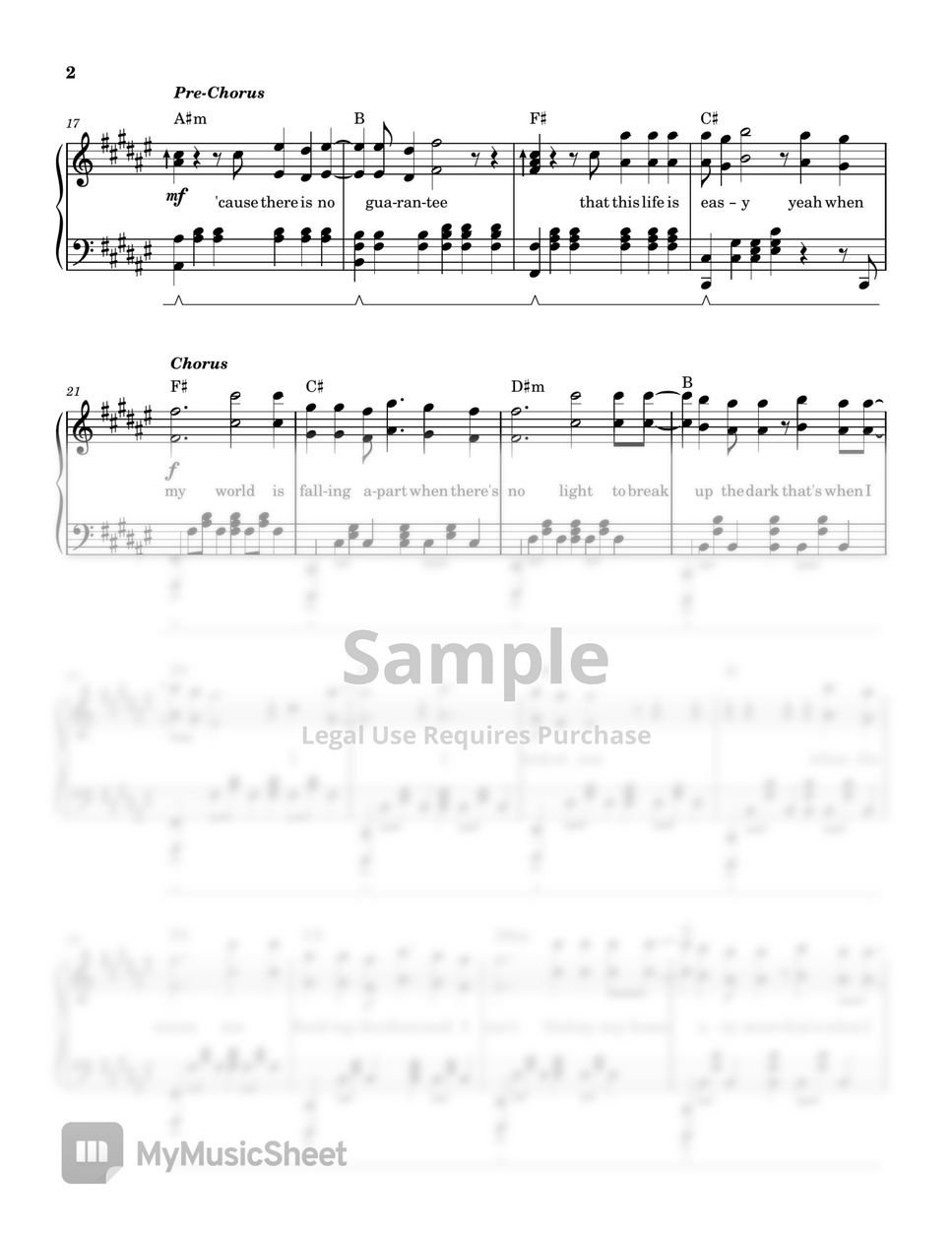 Miley Cyrus - When I Look At You (PIANO SHEET) by John Rod Dondoyano