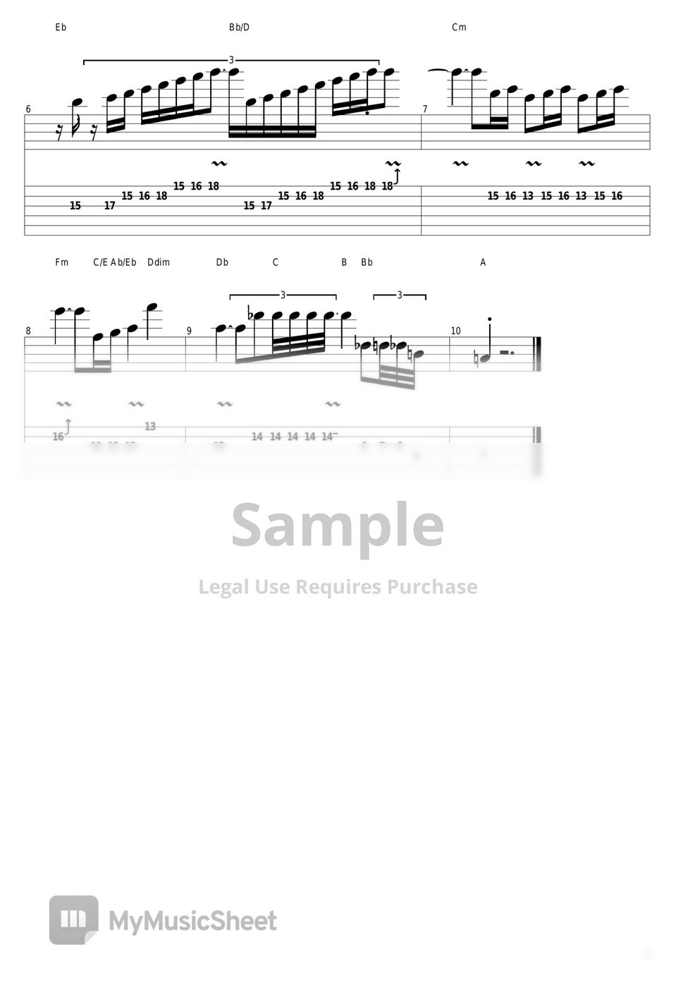 Queen Bohemian Rhapsody (Guitar Solo) Tab + 1staff by guitar cover with tab