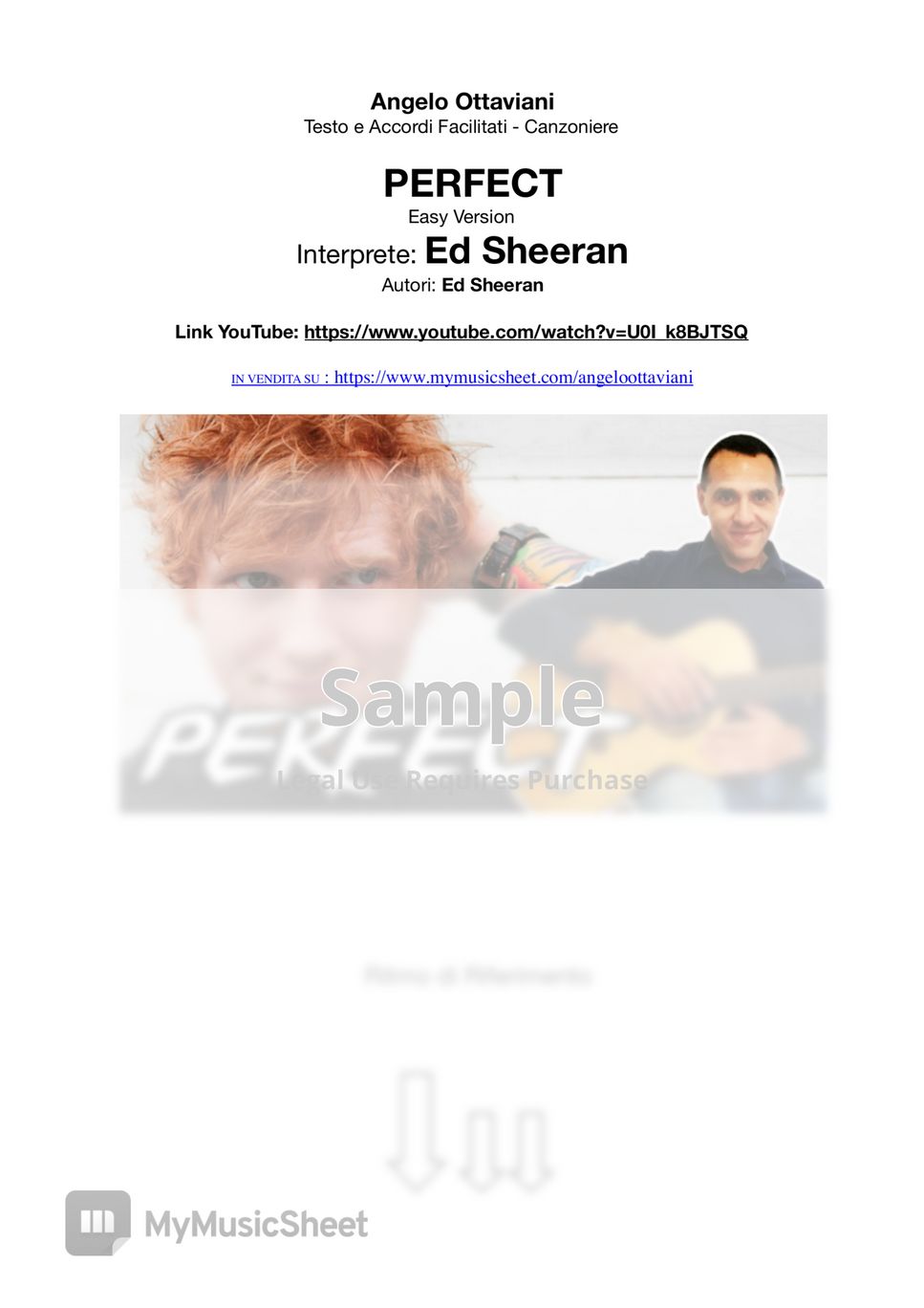 Ed Sheeran - Perfect - Fingerstyle + Testo e accordi by Guitar
