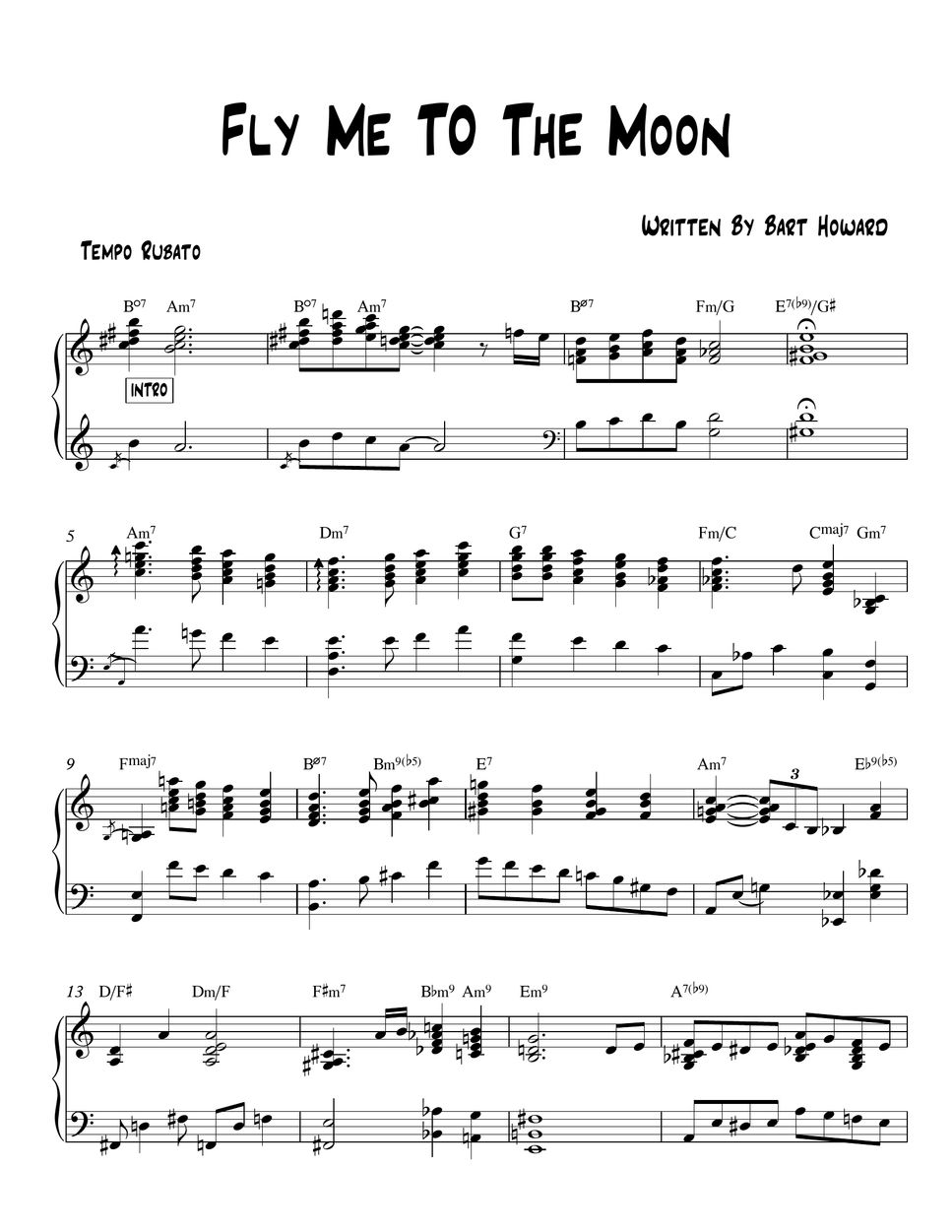 Bart Howard - Fly Me To The Moon (Bossanova/Swing) Sheets by MIWHA