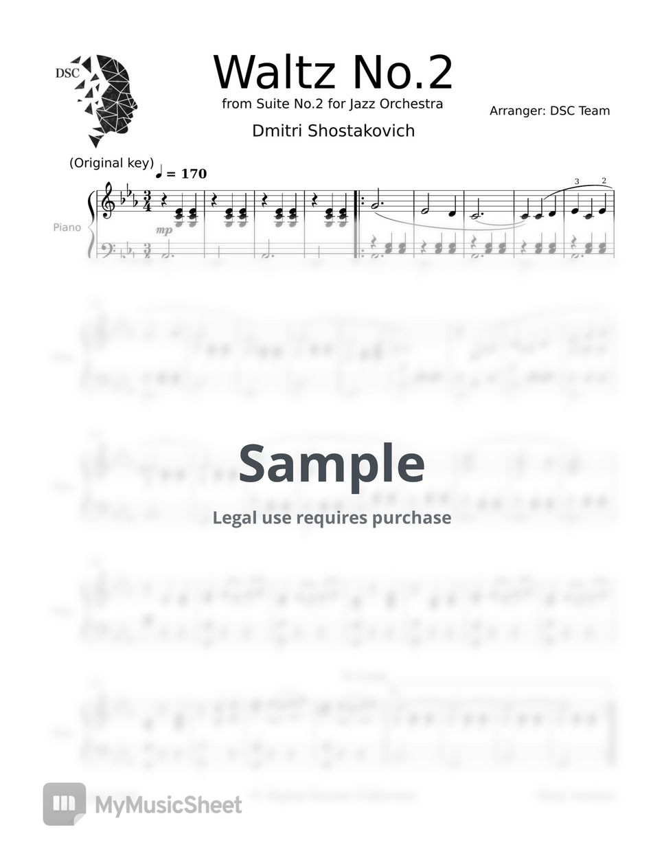 Shostakovich - Waltz No.2 Sheets by Digital Scores Collection