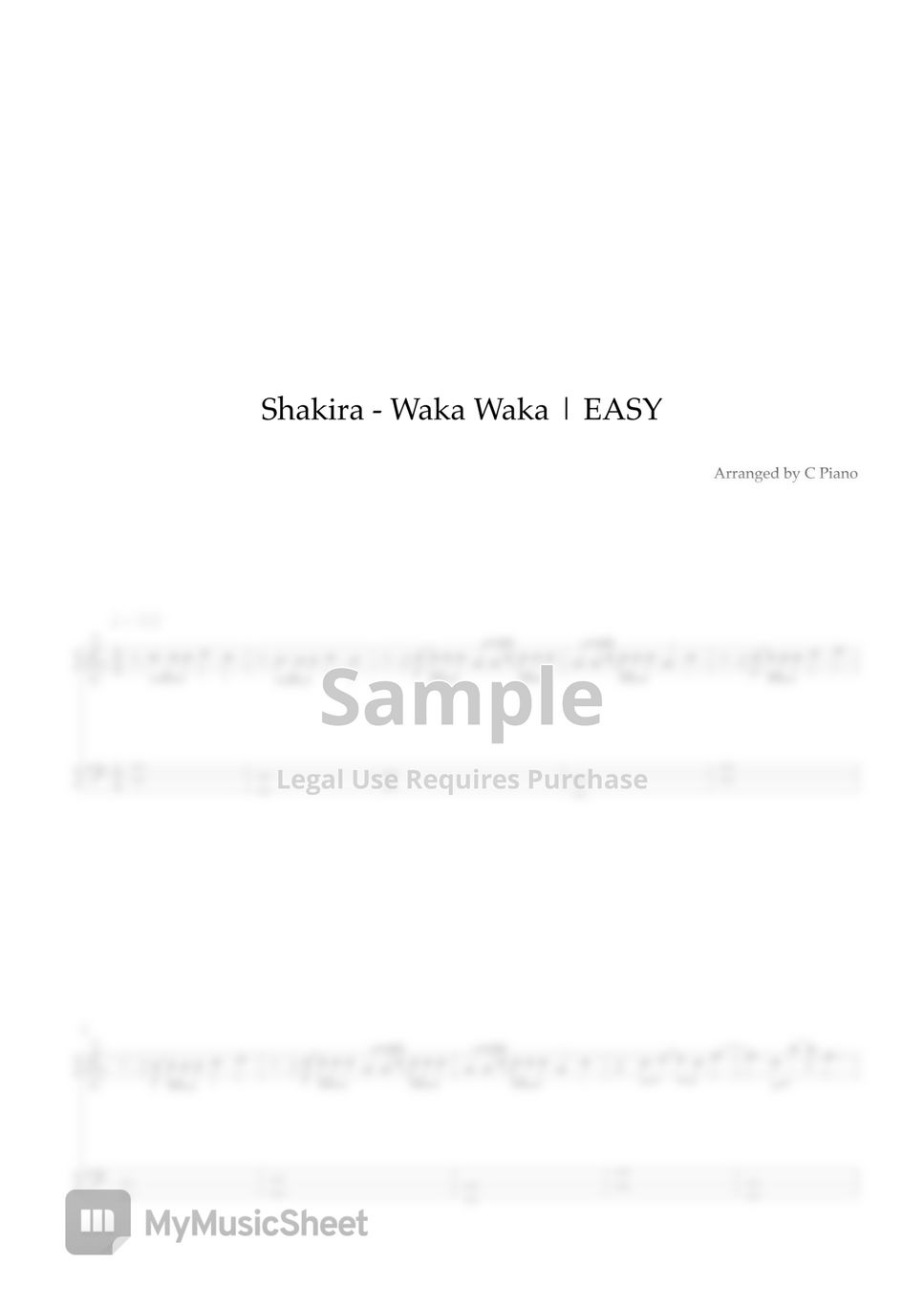 Shakira - Waka Waka (Easy Version) by C Piano
