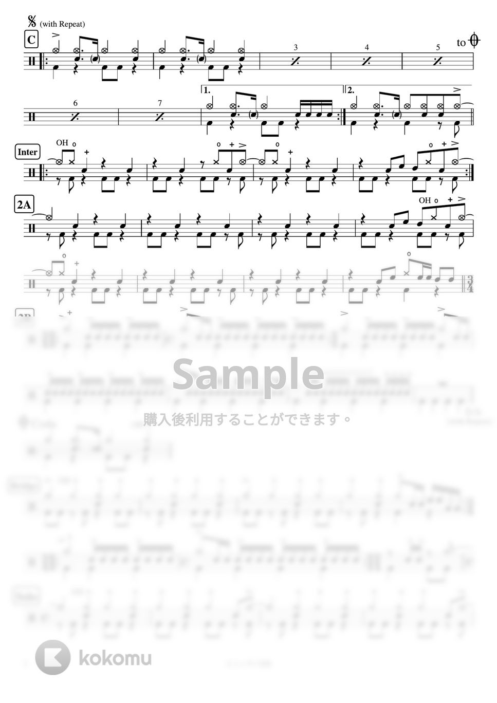 ONE OK ROCK - キミシダイ列車 by ドラムが好き！