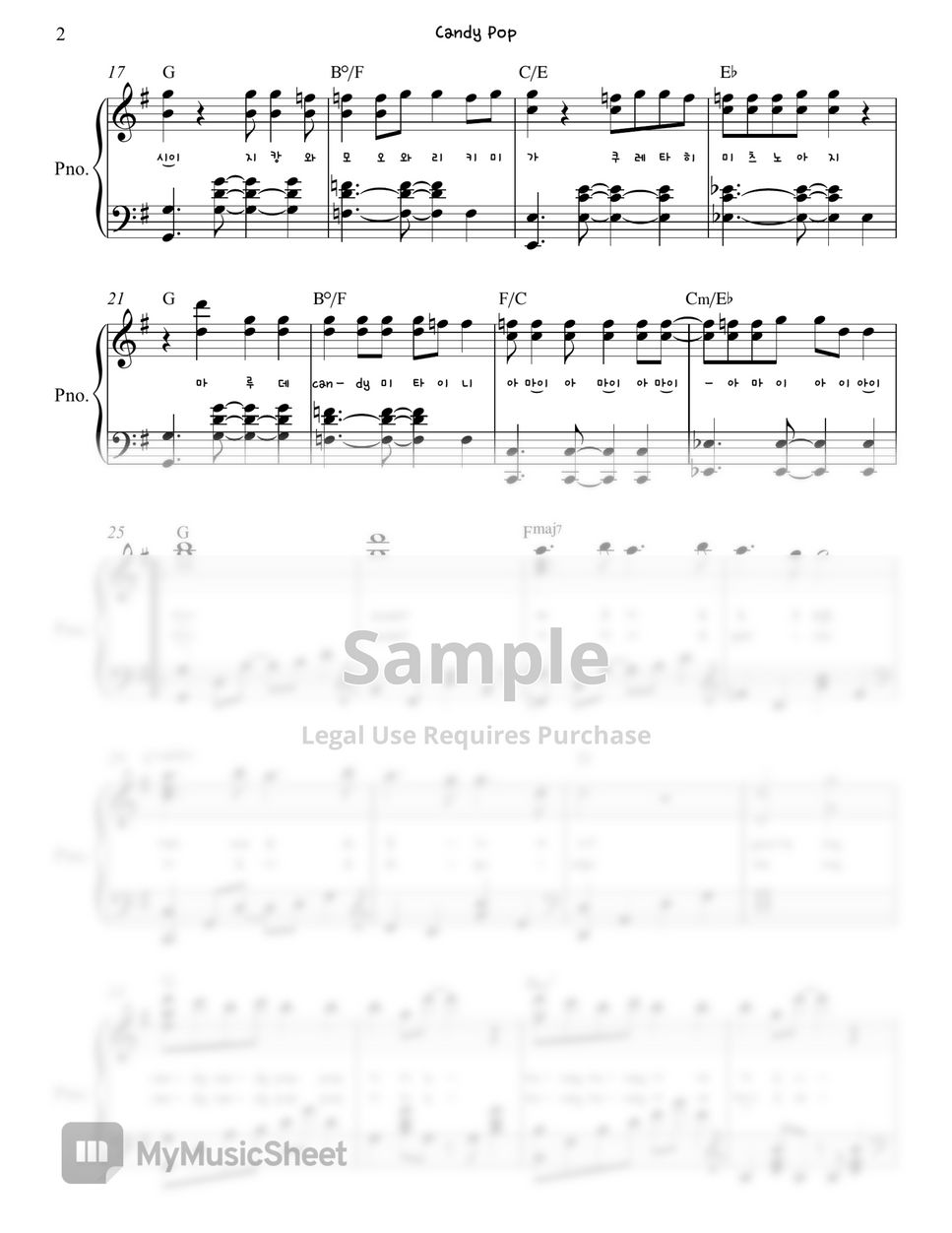 Twice (트와이스) - Candy Pop (캔디팝)  Piano Sheet by. Gloria L.