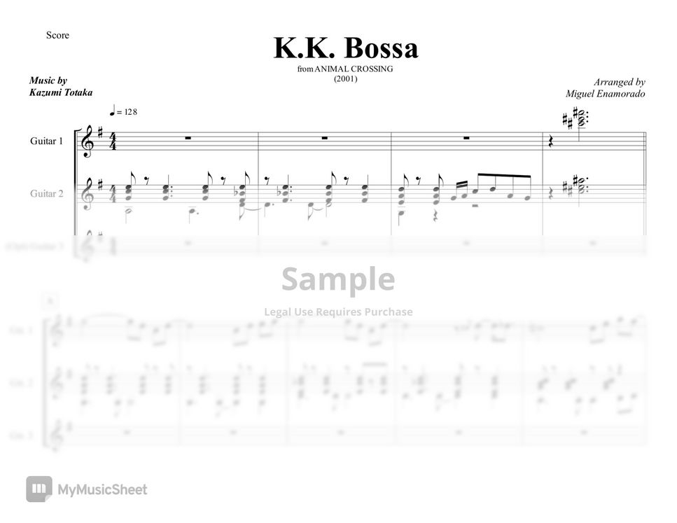 Animal Crossing - K.K. Bossa (Guitar Duo (Optional Trio)) by Miguel Enamorado