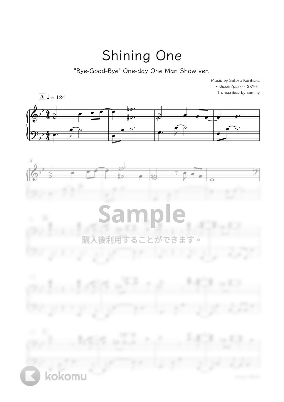 BE:FIRST - Shining One (ピアノソロ&弾き語りセット) by sammy