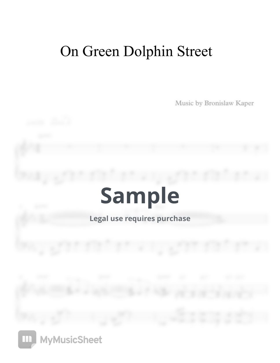 Bronislaw Kaper - On Green Dolphin Street (Jazz Solo Piano) by MIWHA