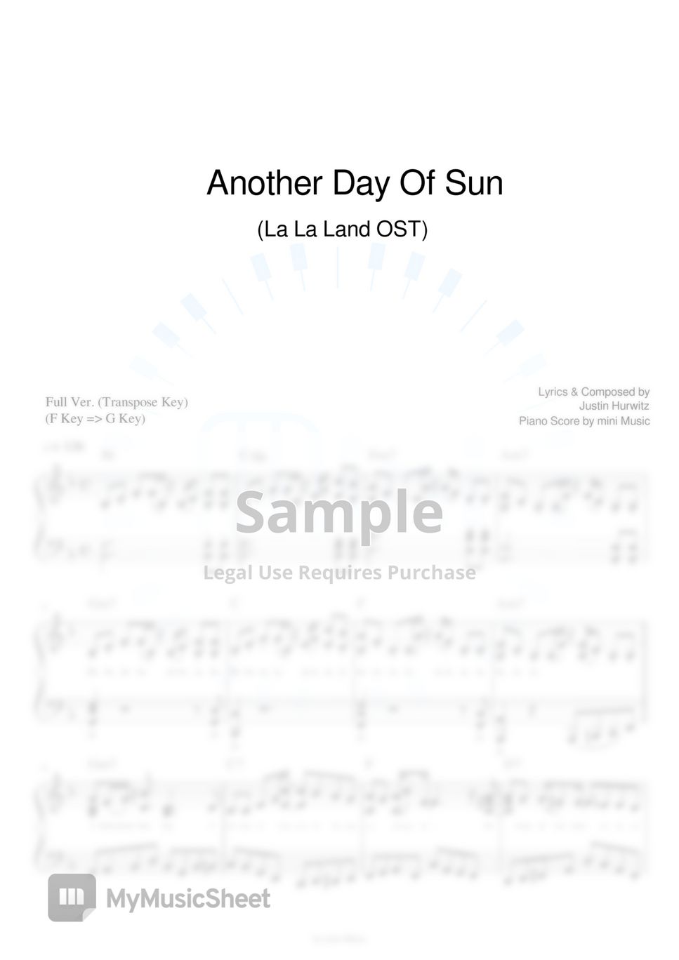 La La Land OST (라라랜드 OST) - Another Day Of Sun (Full Ver.) (Eb Key + F Key) by mini Music