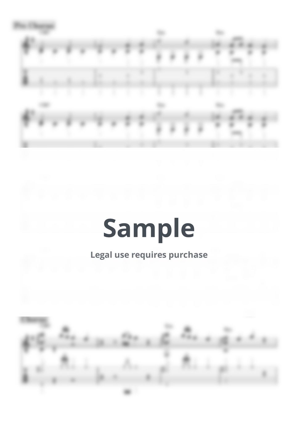 Billie Eilish lovely (Fingerstyle) Tab + 단선 악보 by Yuta Ueno