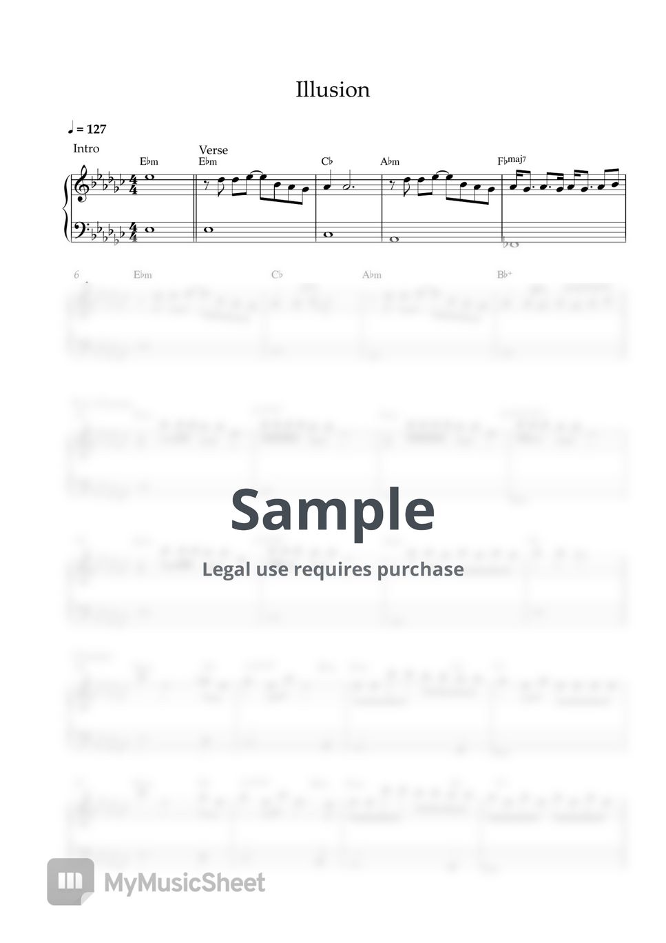 Dua Lipa - Illusion (EASY PIANO SHEET) Sheets by Pianella Piano