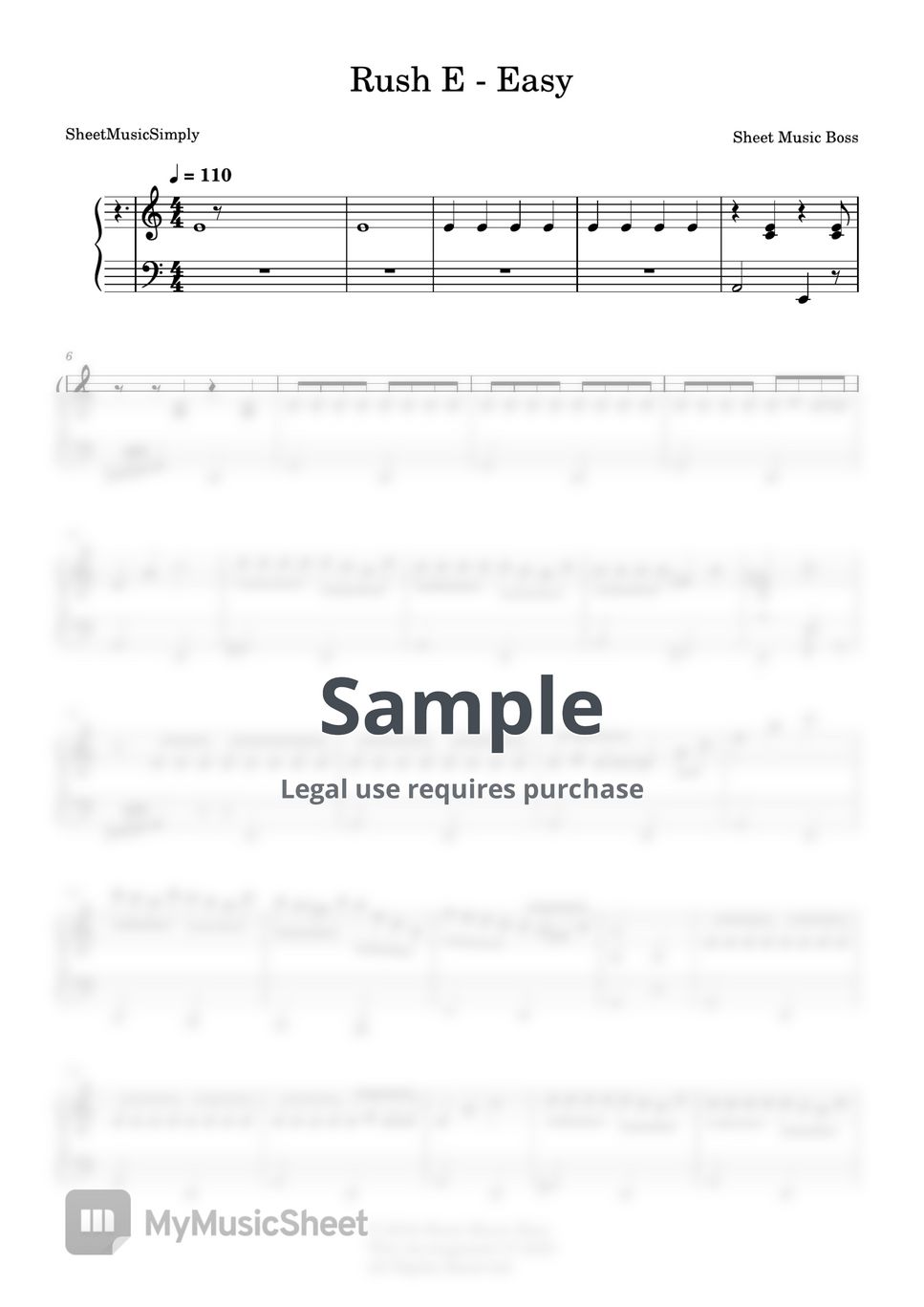 Sheet Music Boss - Rush E - EASY by SheetMusicSimply