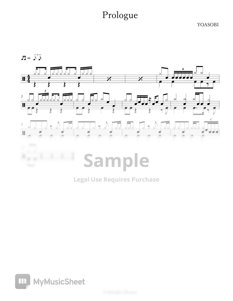 YOASOBI Prologue Sheets by Arkadia Drums