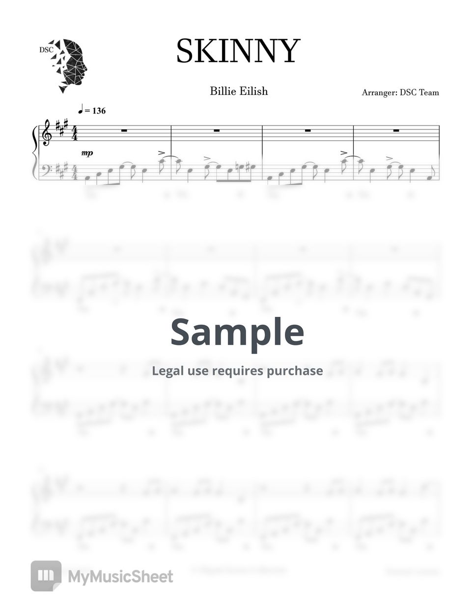 Billie Eilish - SKINNY by Digital Scores Collection