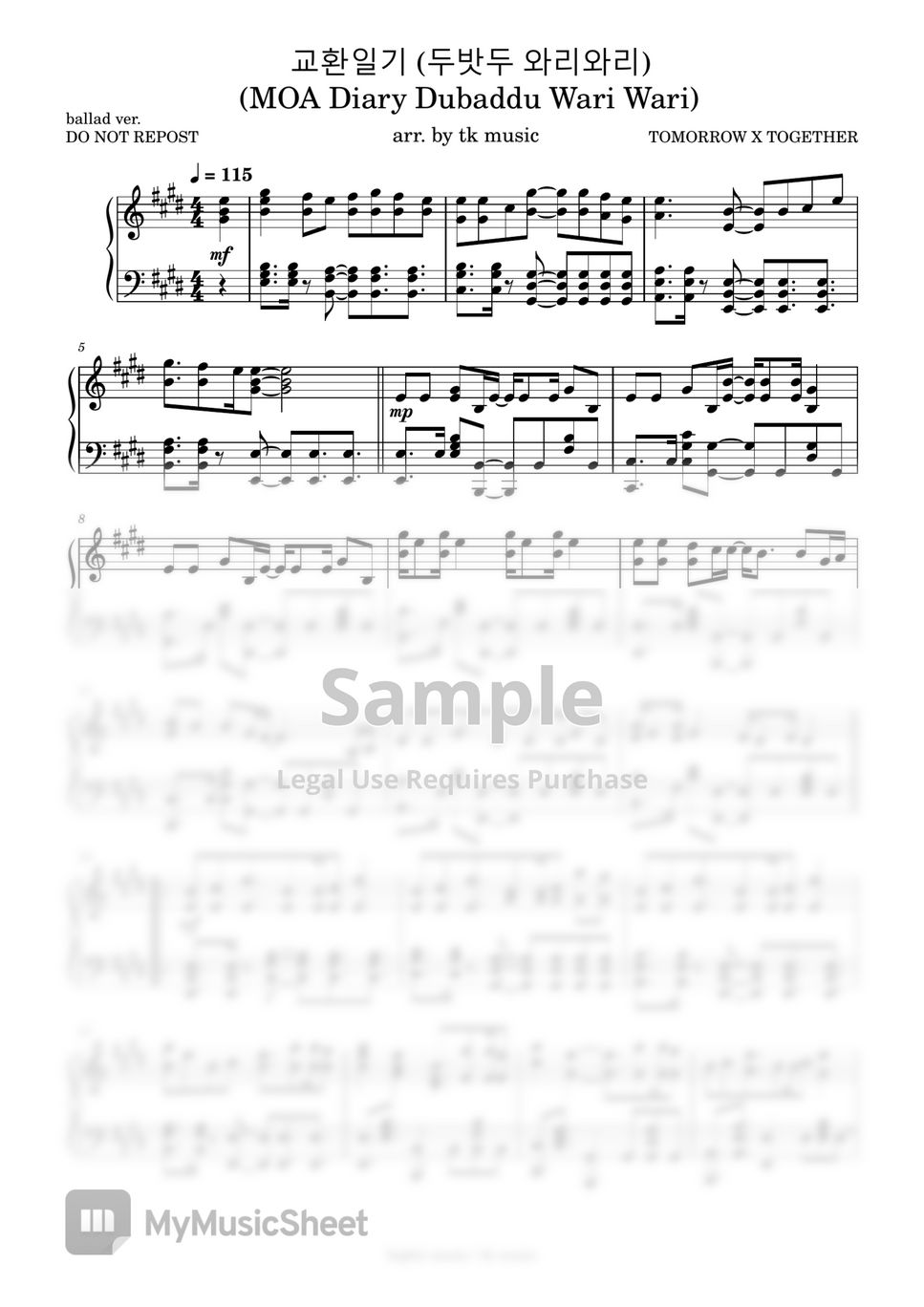 TOMORROW X TOGETHER (투모로우바이투게더) 교환일기 (두밧두 와리와리) (MOA Diary Dubaddu