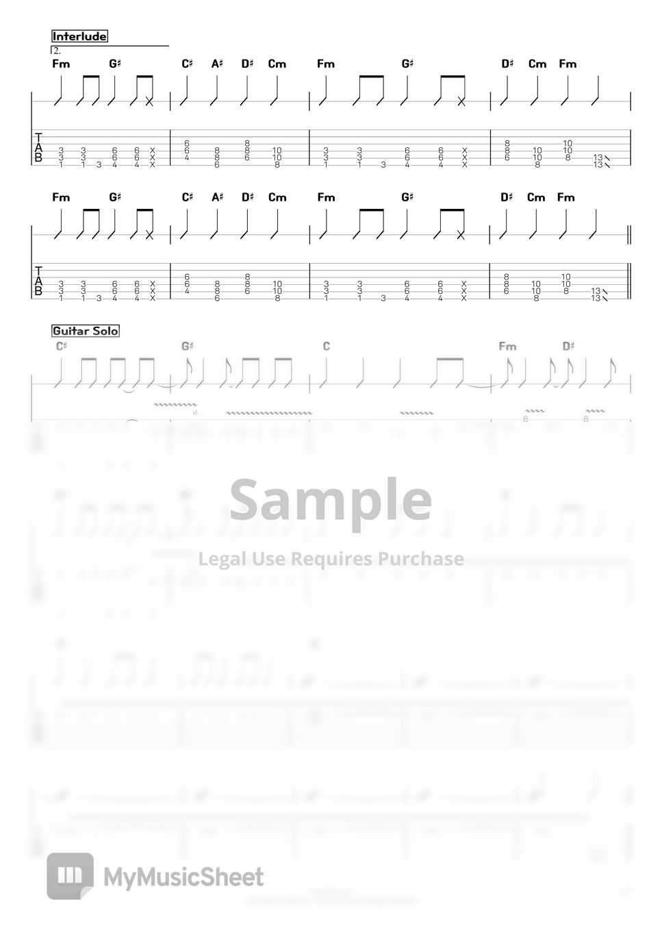 Green day - Holiday (Chord+Lyrics+Tab) 楽譜 by @yundy_tm