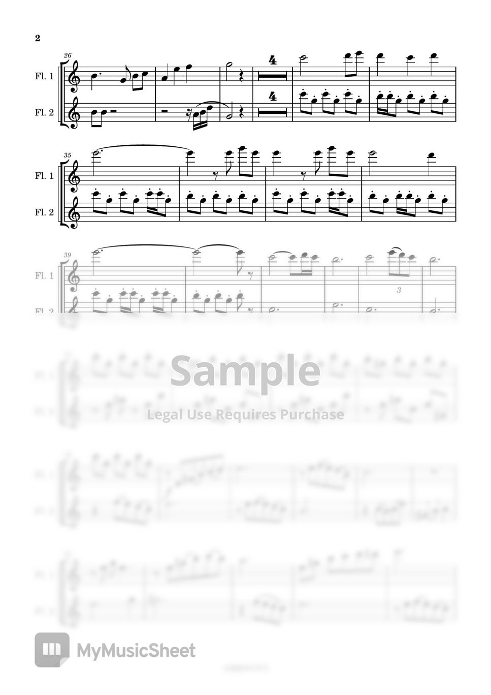 알렉상드르 데스플라 - Elisa's theme (Two flutes/반주 MR/피아노 악보) by 심플플루트뮤직