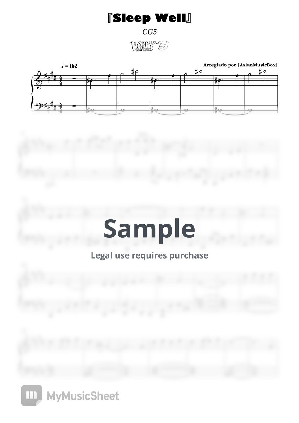CG5 (Poppy Playtime Chapter 3) Sleep Well (Sheet, MIDI