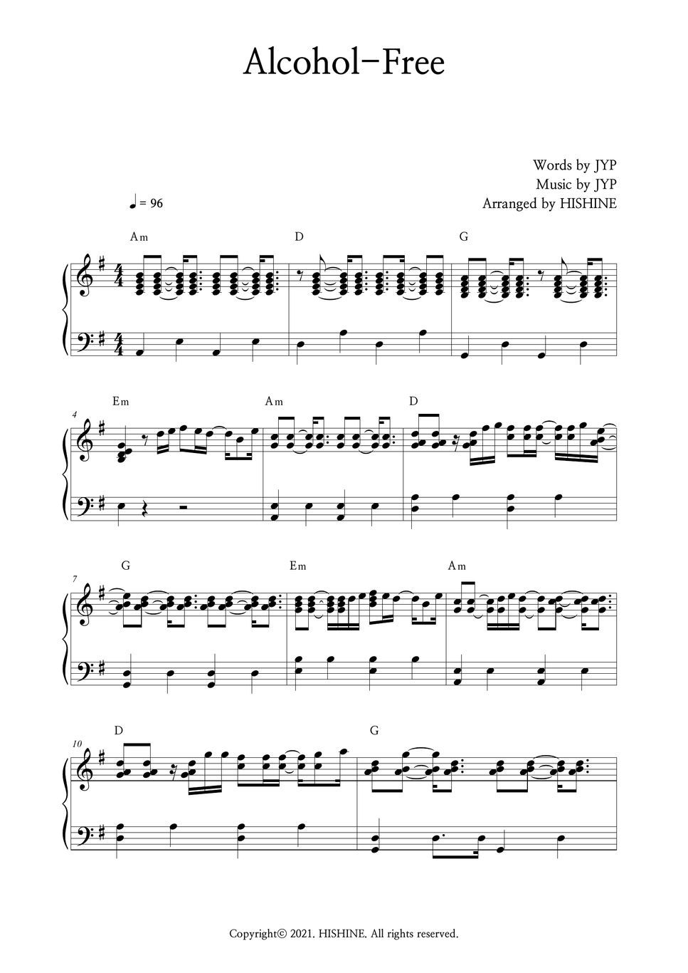 TWICE - Alcohol-Free Sheet by HISHINE