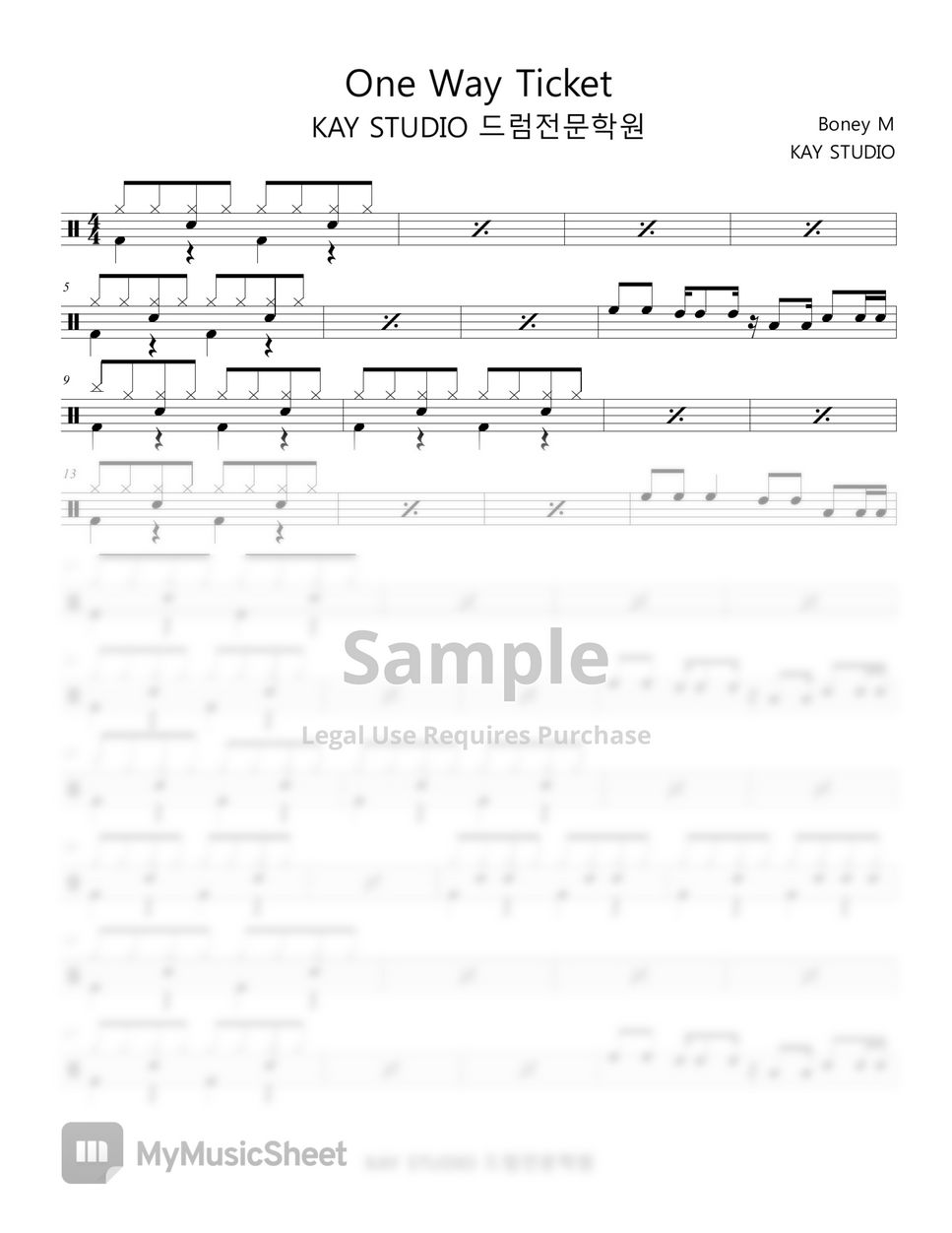 Boney M One Way Ticket Sheets by KAY STUDIO