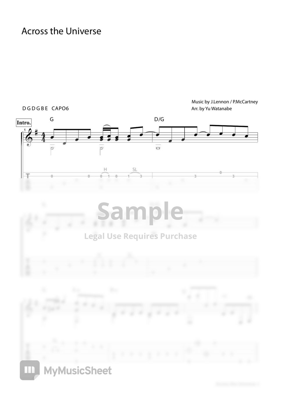 The Beatles - This cover 4 The Beatles all 14 songs TAB Score by Yu Watanabe/わたなべゆう
