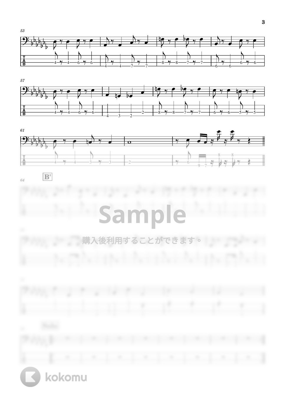 米津 玄師 - 感電 (Bass tab譜) タブ+五線譜 by Zeo