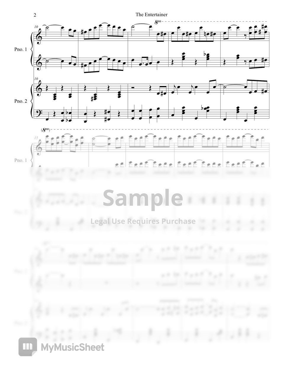 Scott Joplin - The Entertainer (1piano4hands) by Lisamusic