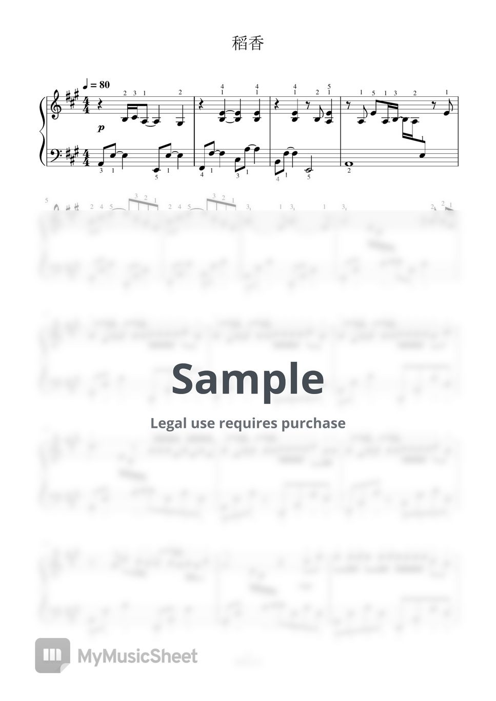 周杰伦 - 稻香-全指法钢琴谱高清正版完整版 (Full Fingering Piano Score) by 紫韵音乐
