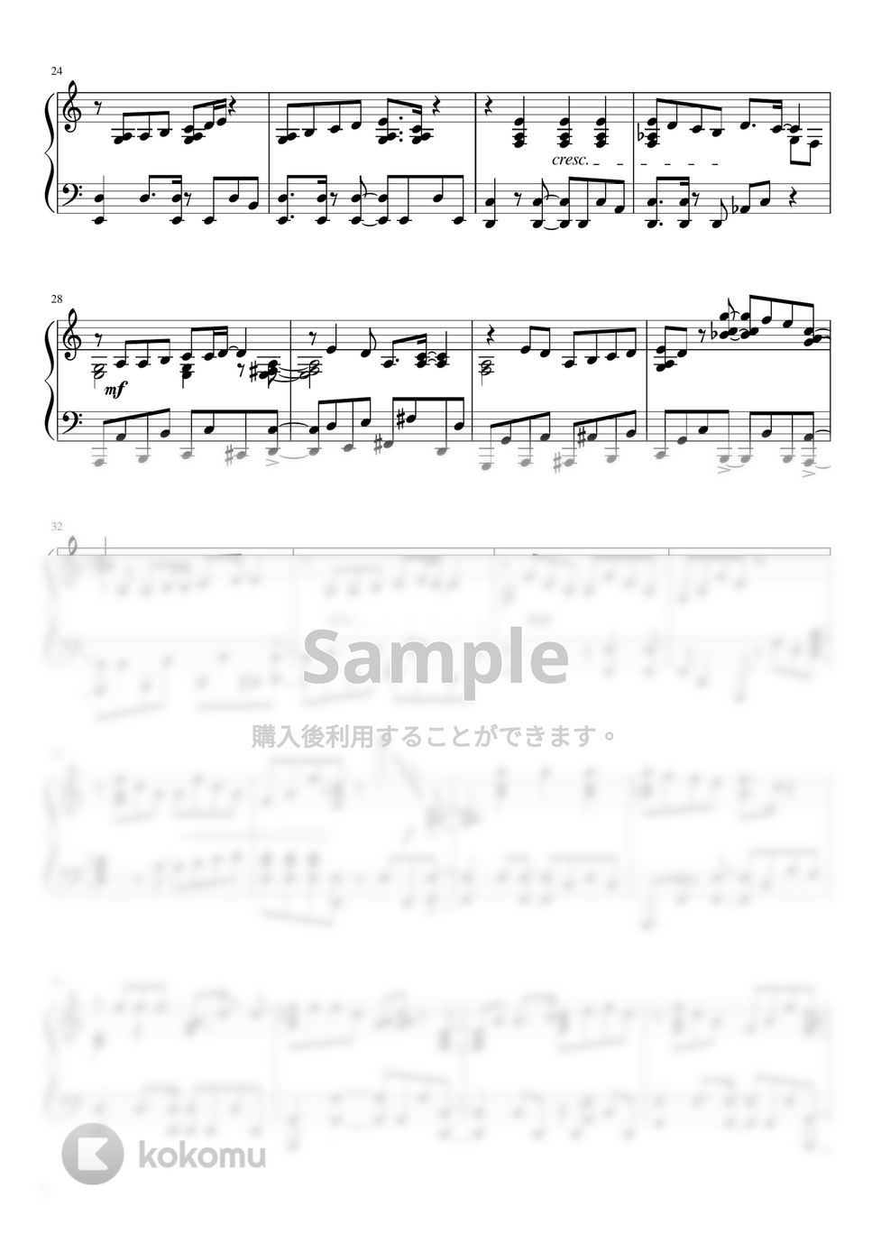 PIZZICATO FIVE - 東京は夜の七時 楽譜 by EBIKEIKO