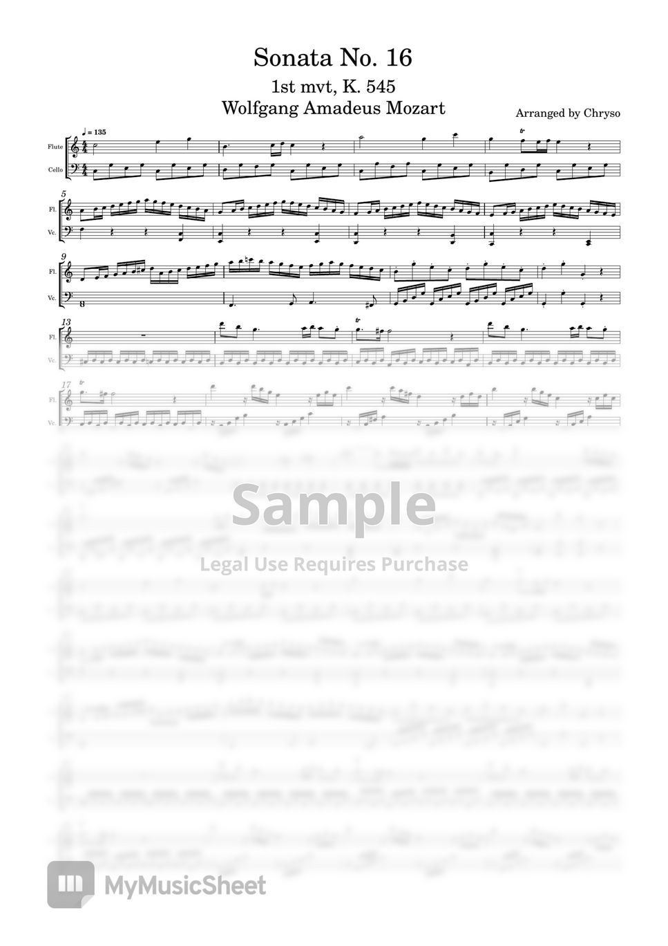 Wolfgang Amadeus Mozart - 55. Sonata No. 16 (mscz) by Chryso_Chrysoberyl